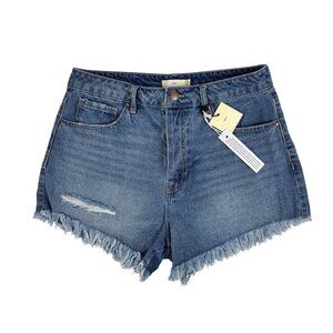 Tgla Denim Shorts Womens Size 30 High-Waisted Frayed Hem Casual Style